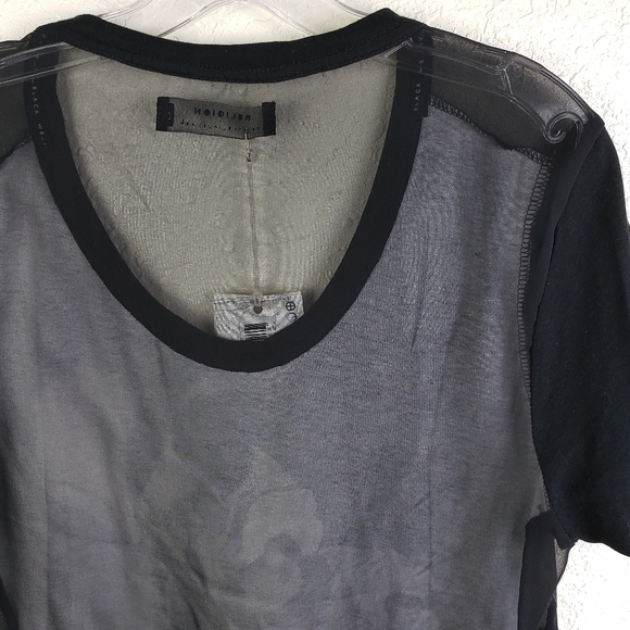 NWT RELIGION London 'We Live In Black' Skull Tattoo Graphic Print Tee size M - Picture 9 of 12